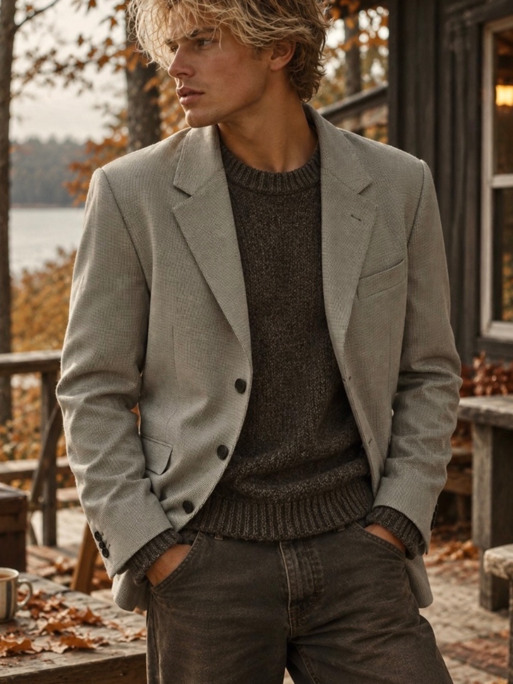 H&M Light Gray Men's Sport Coat